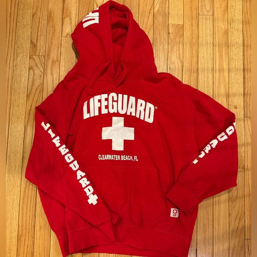Lifeguard Red Hoodie Sweater